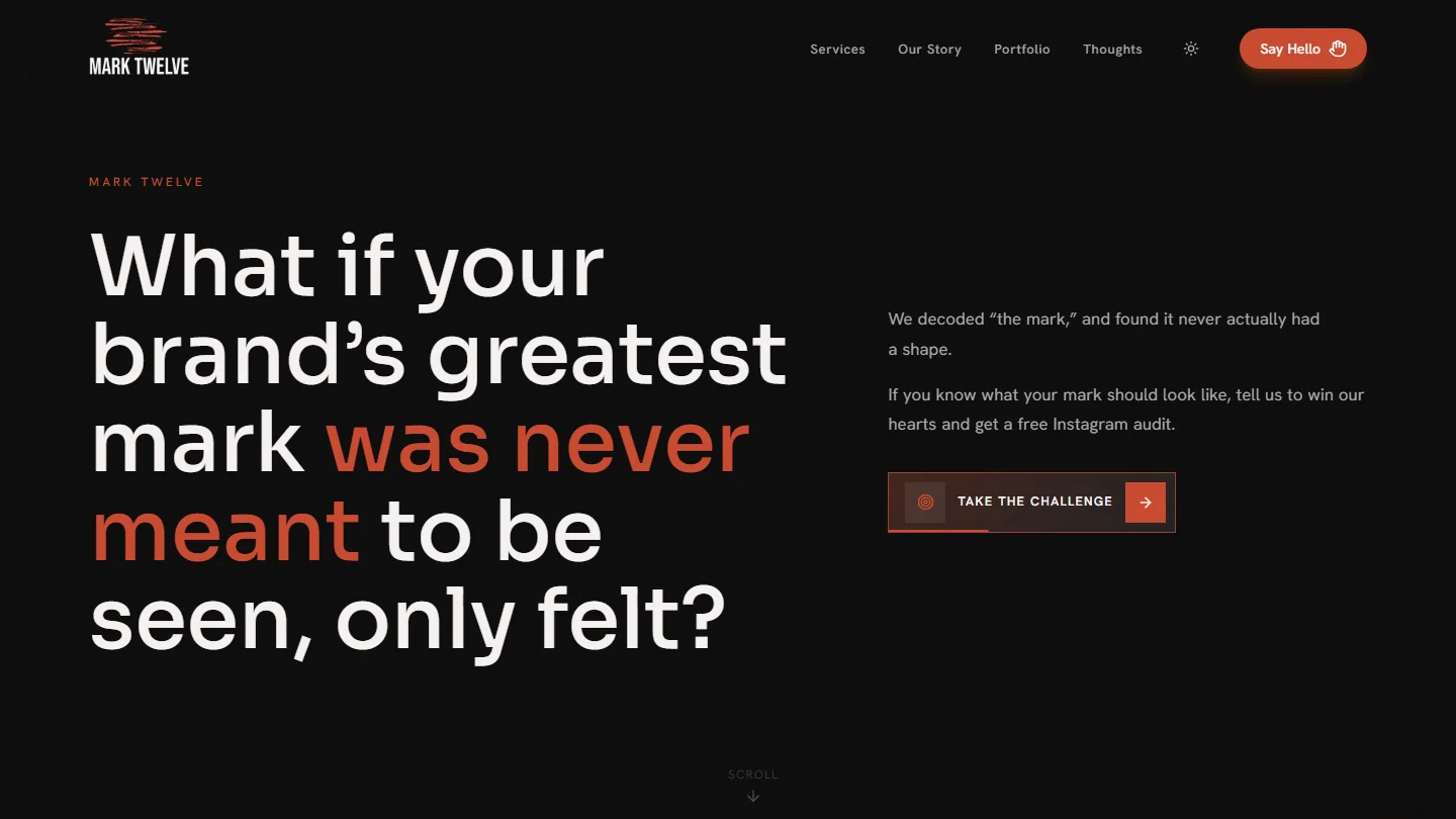 Mark Twelve company website homepage